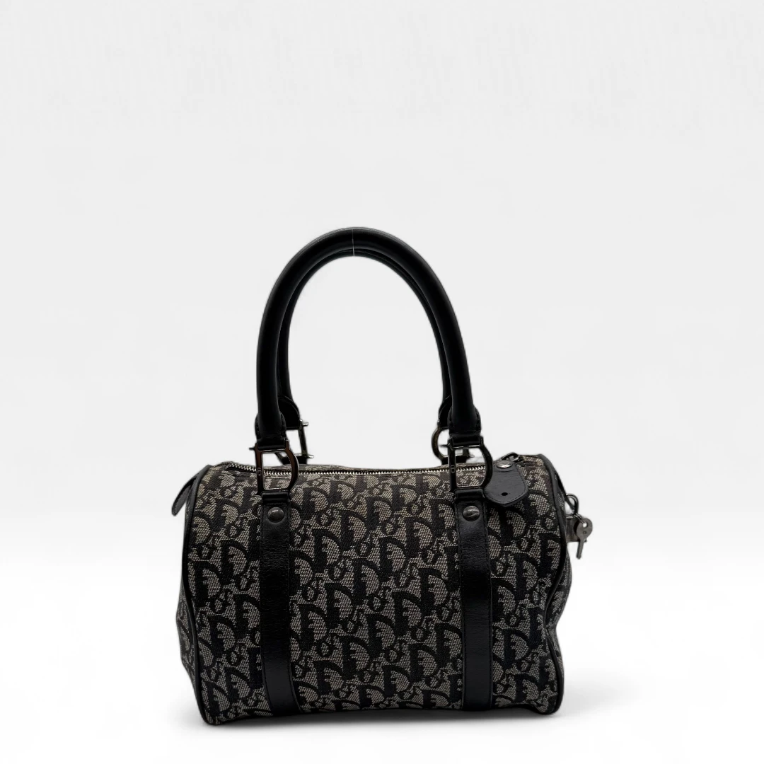 Dior Handtasche Boston 25 mit D-Riemen grau