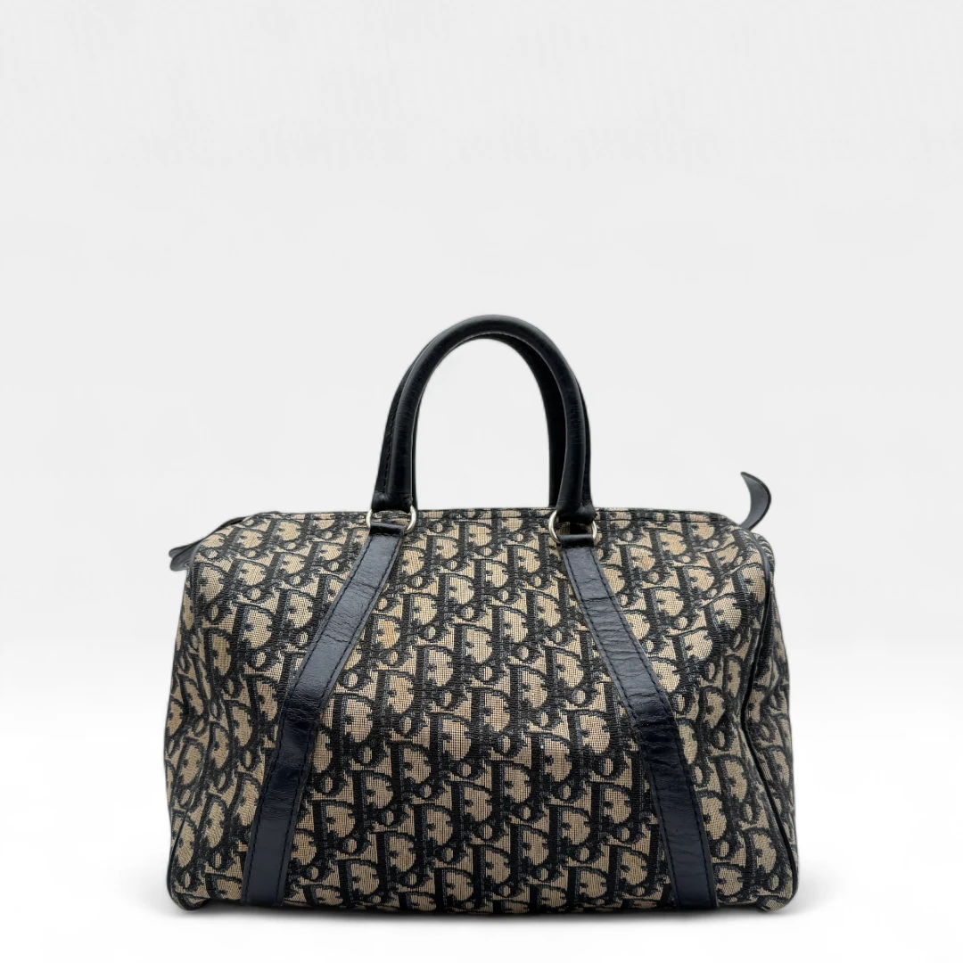 Dior handbag Boston Bag 30 monogram beige & blue