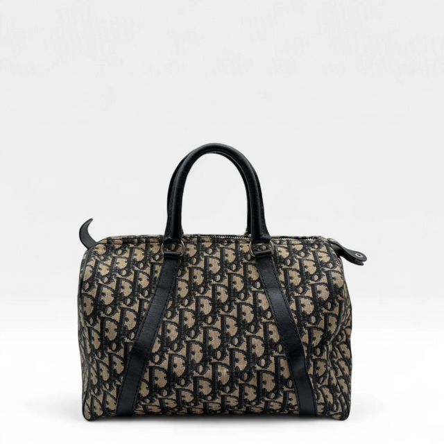 Dior handbag Boston Bag 30 monogram beige & blue