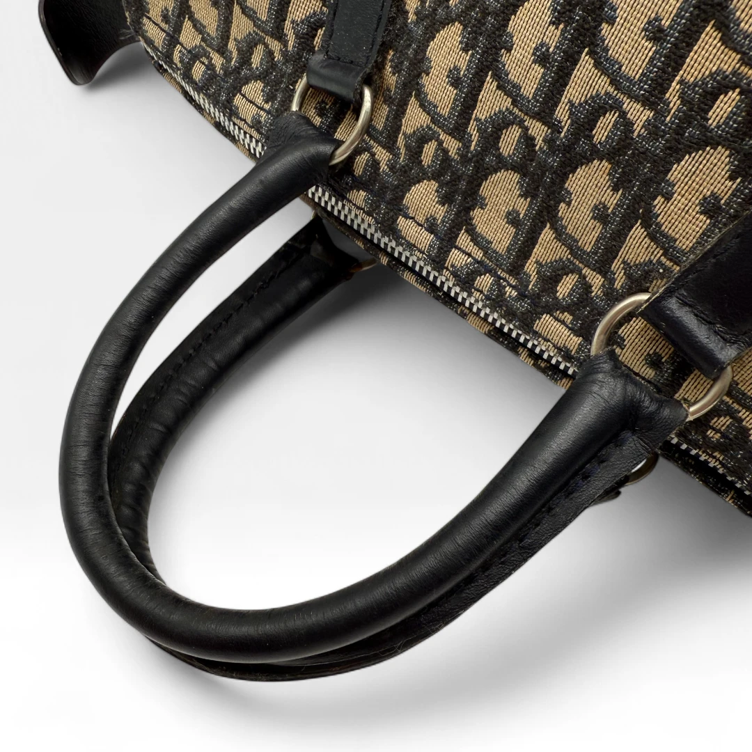 Dior handbag Boston Bag 30 monogram beige & blue