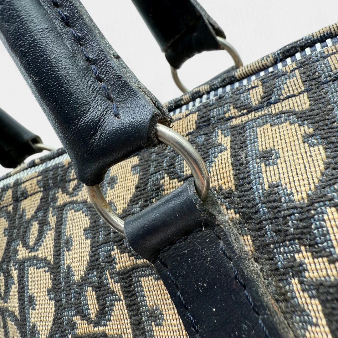 Dior handbag Boston Bag 30 monogram beige & blue
