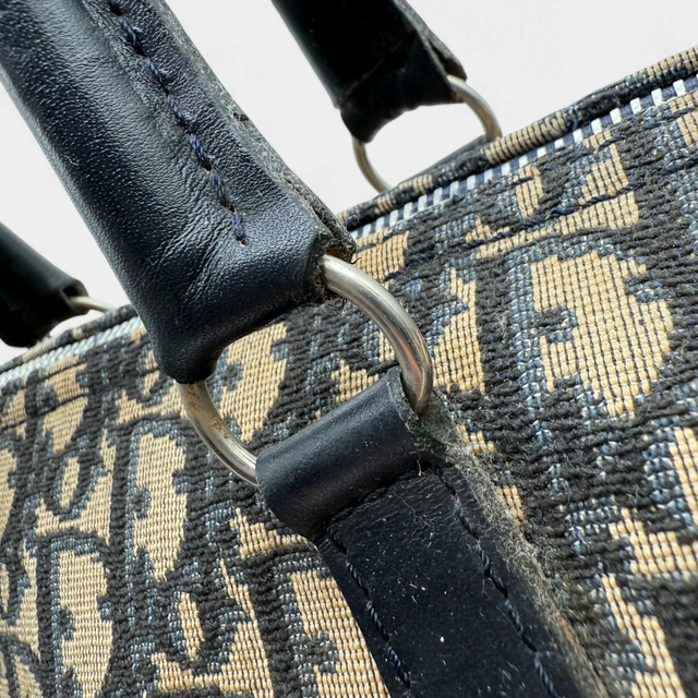 Dior handbag Boston Bag 30 monogram beige & blue