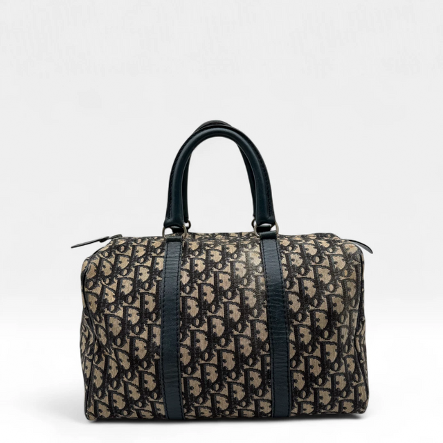 Dior handbag Boston Bag 30 monogram beige & blue