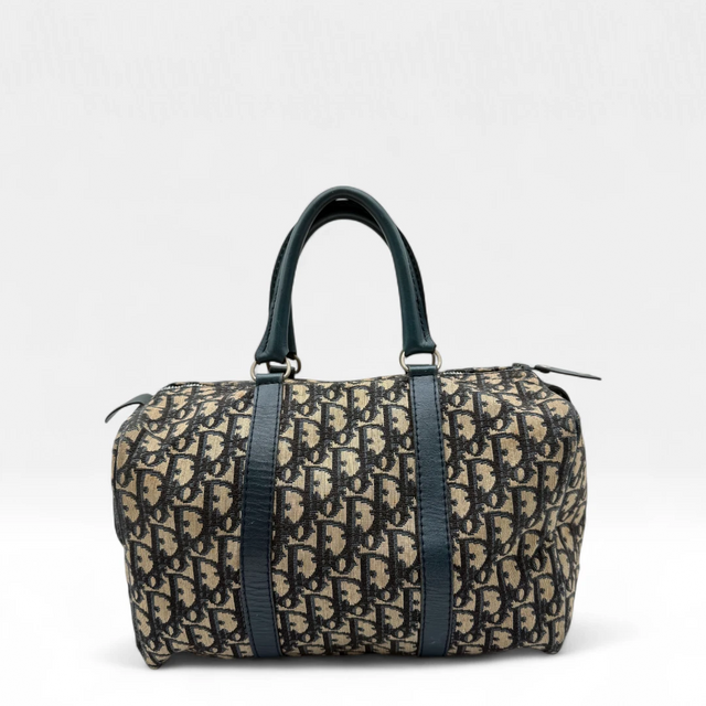 Dior handbag Boston Bag 30 monogram beige & blue