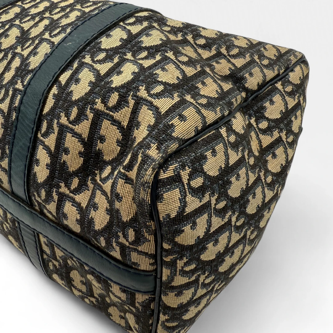 Dior handbag Boston Bag 30 monogram beige & blue