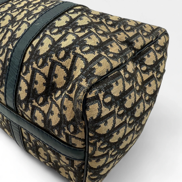 Dior handbag Boston Bag 30 monogram beige & blue