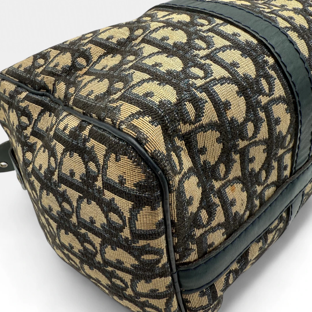 Dior handbag Boston Bag 30 monogram beige & blue