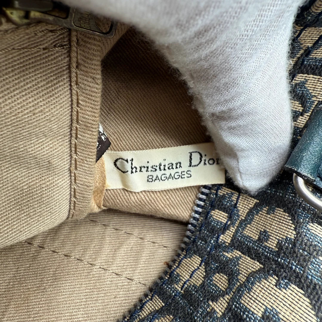 Dior handbag Boston Bag 30 monogram beige & blue