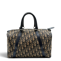 Dior Handtasche Boston 30 vintage monogram beige & blau – Gesamtansicht