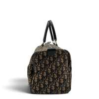 Dior Handtasche Boston 30 vintage monogram beige & blau – Seitenansicht