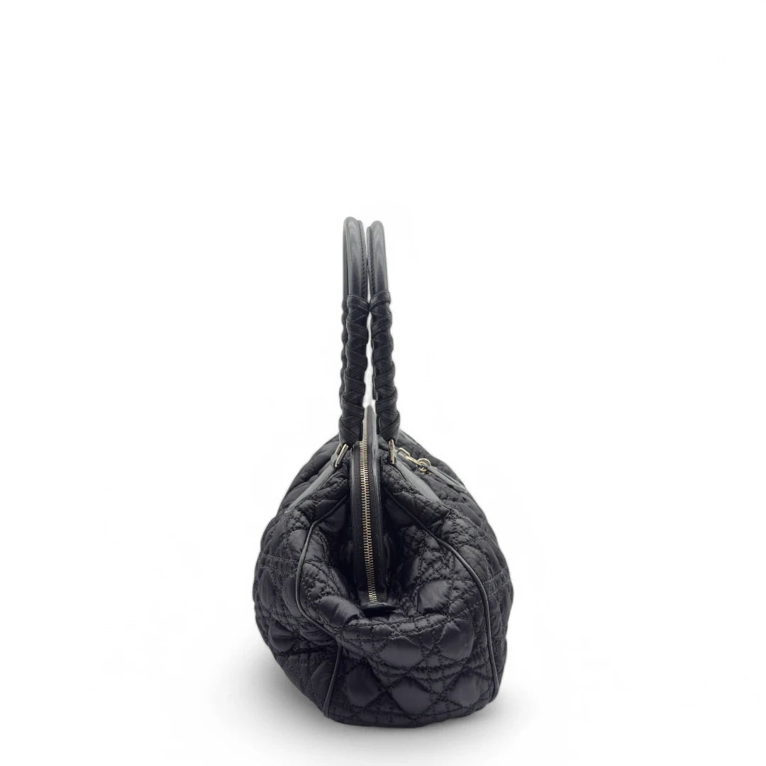 Dior Handtasche Cannage Lovely aus Nylon schwarz