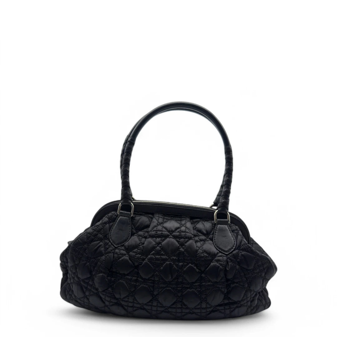 Dior Handtasche Cannage Lovely aus Nylon schwarz