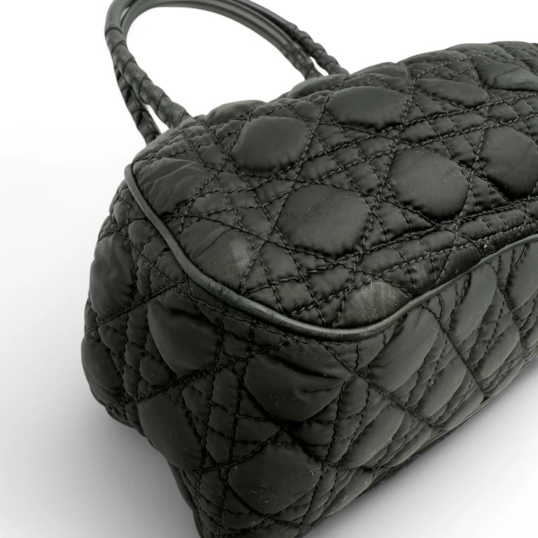 Dior Handtasche Cannage Lovely aus Nylon schwarz