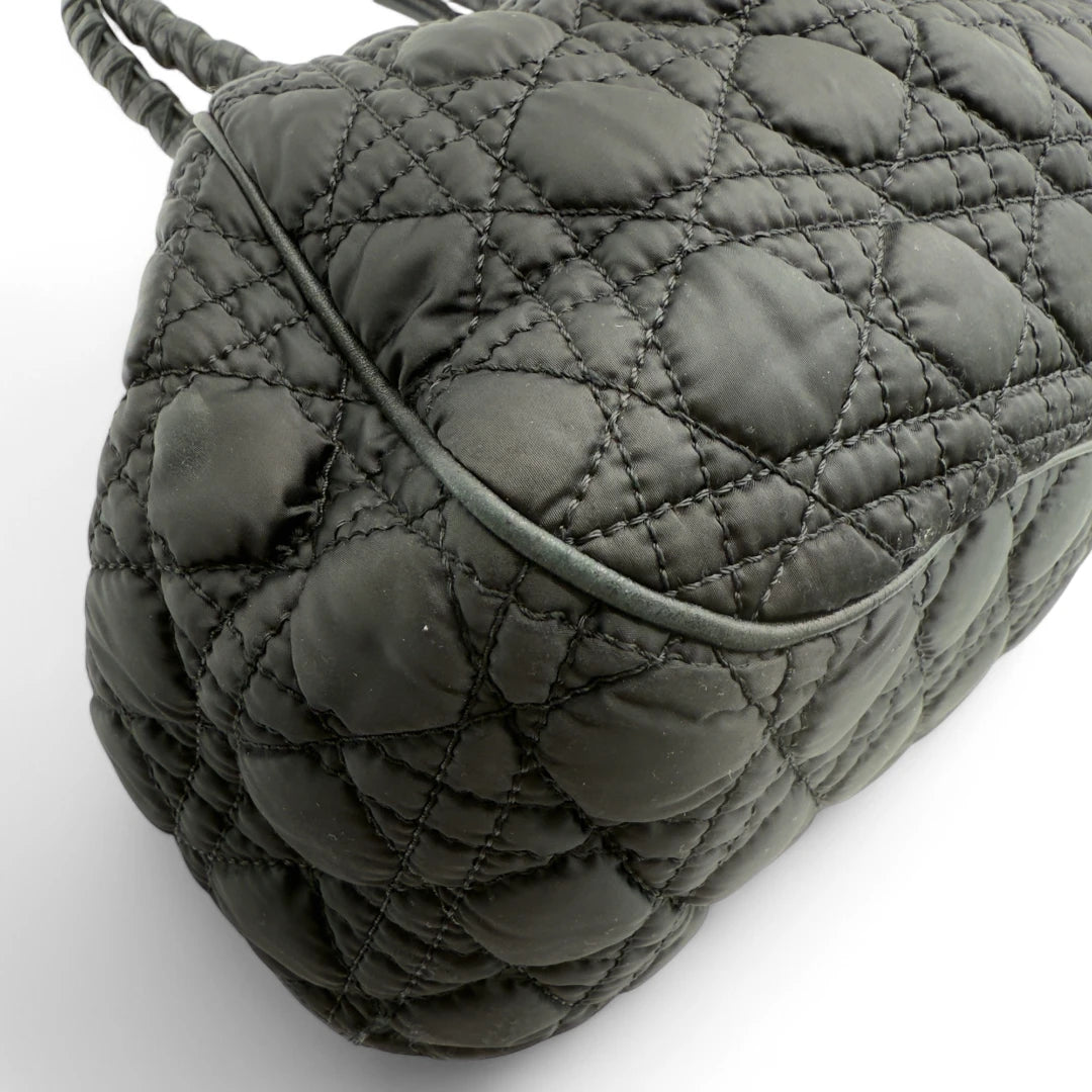 Dior Handtasche Cannage Lovely aus Nylon schwarz