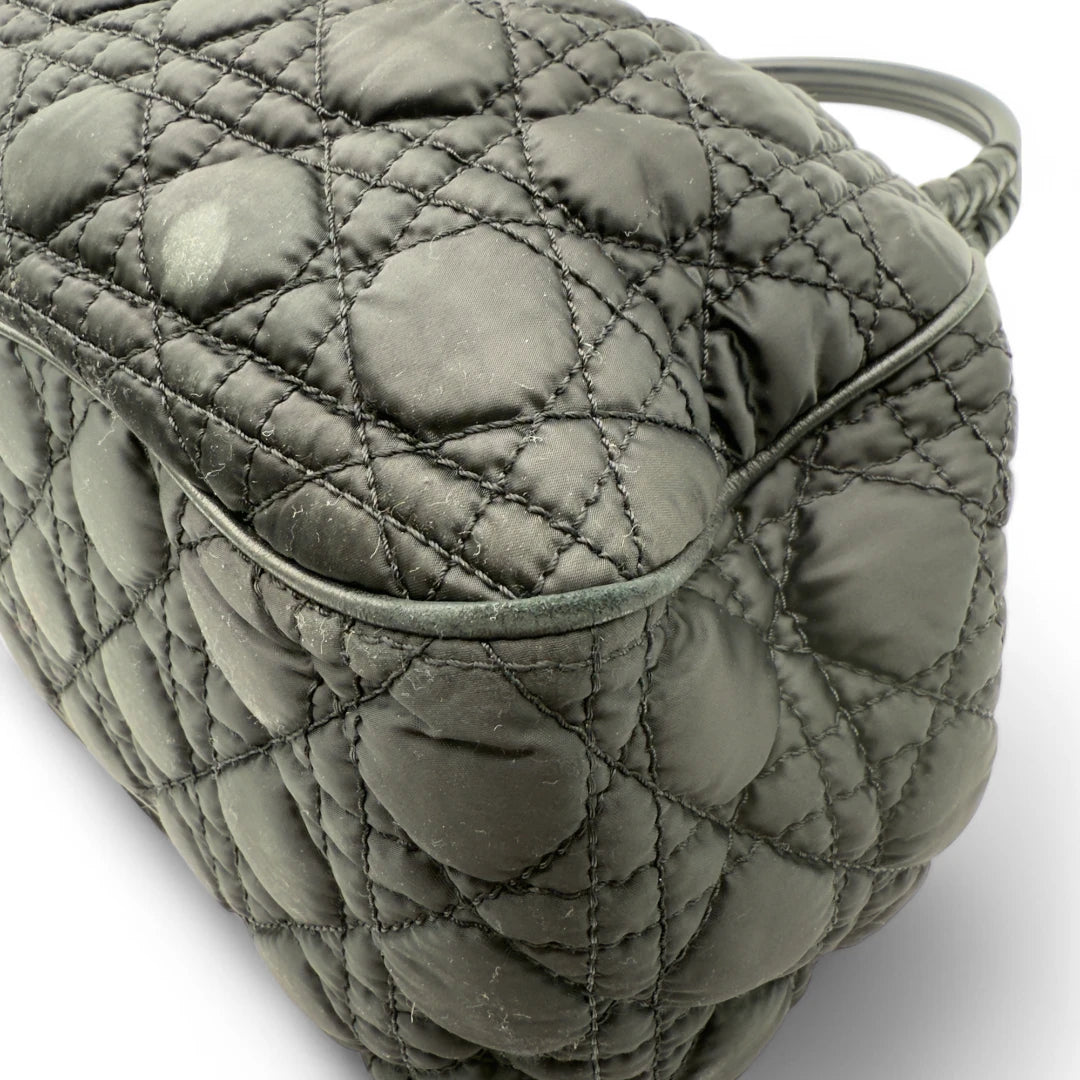 Dior Handtasche Cannage Lovely aus Nylon schwarz