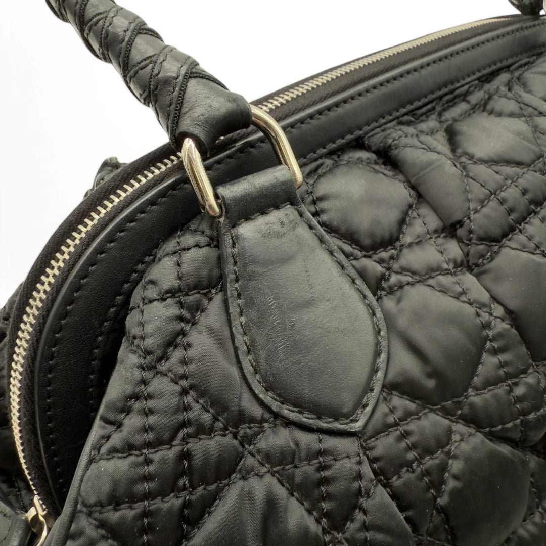 Dior Handtasche Cannage Lovely aus Nylon schwarz