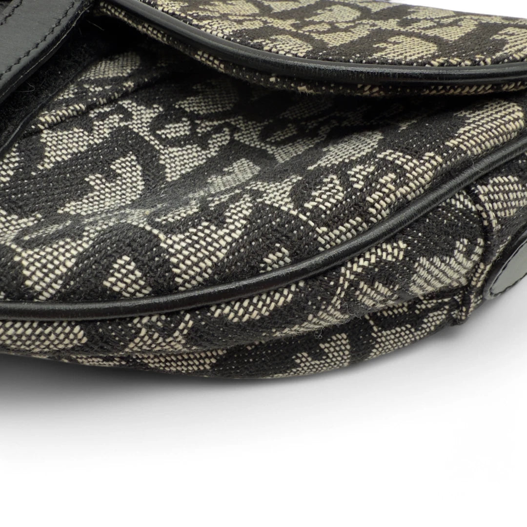 Dior Handtasche Saddle Bag Oblique Jacquard grau & schwarz