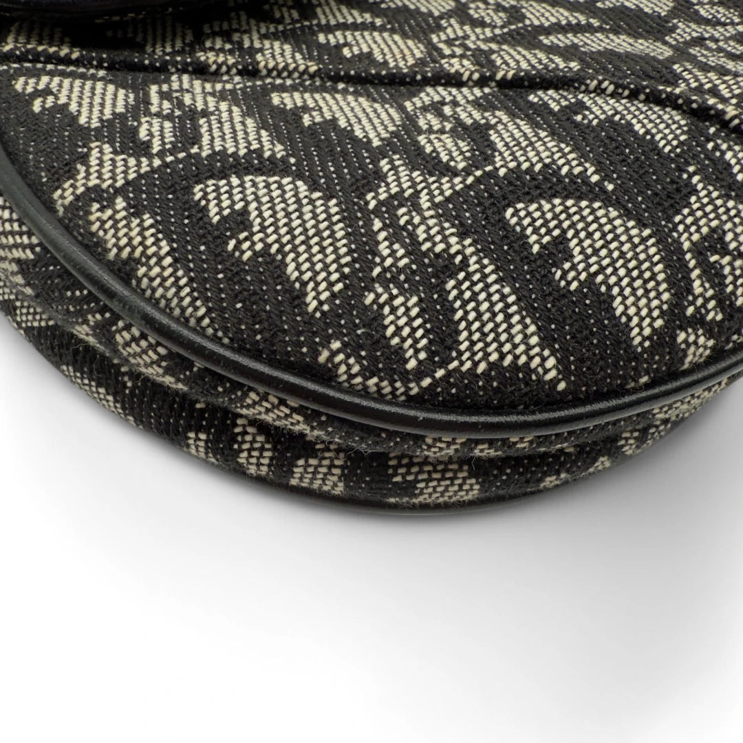 Dior Handtasche Saddle Bag Oblique Jacquard grau & schwarz