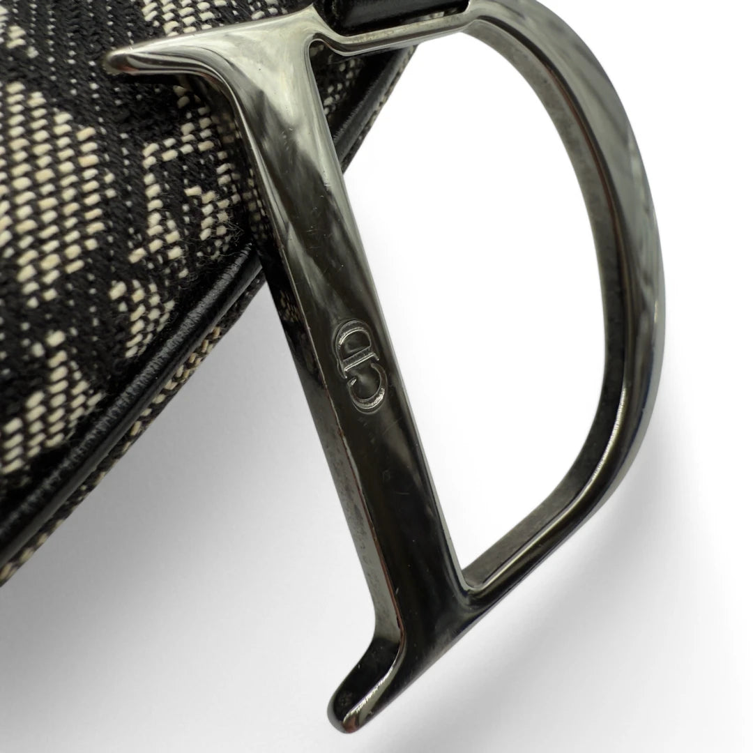 Dior Handtasche Saddle Bag Oblique Jacquard grau & schwarz