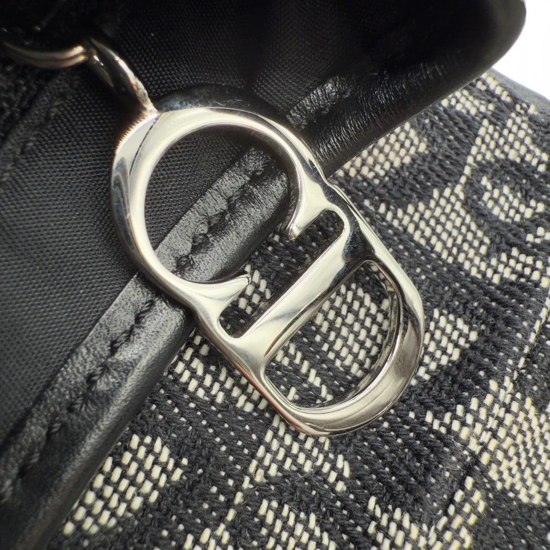 Dior Handtasche Saddle Bag Oblique Jacquard grau & schwarz