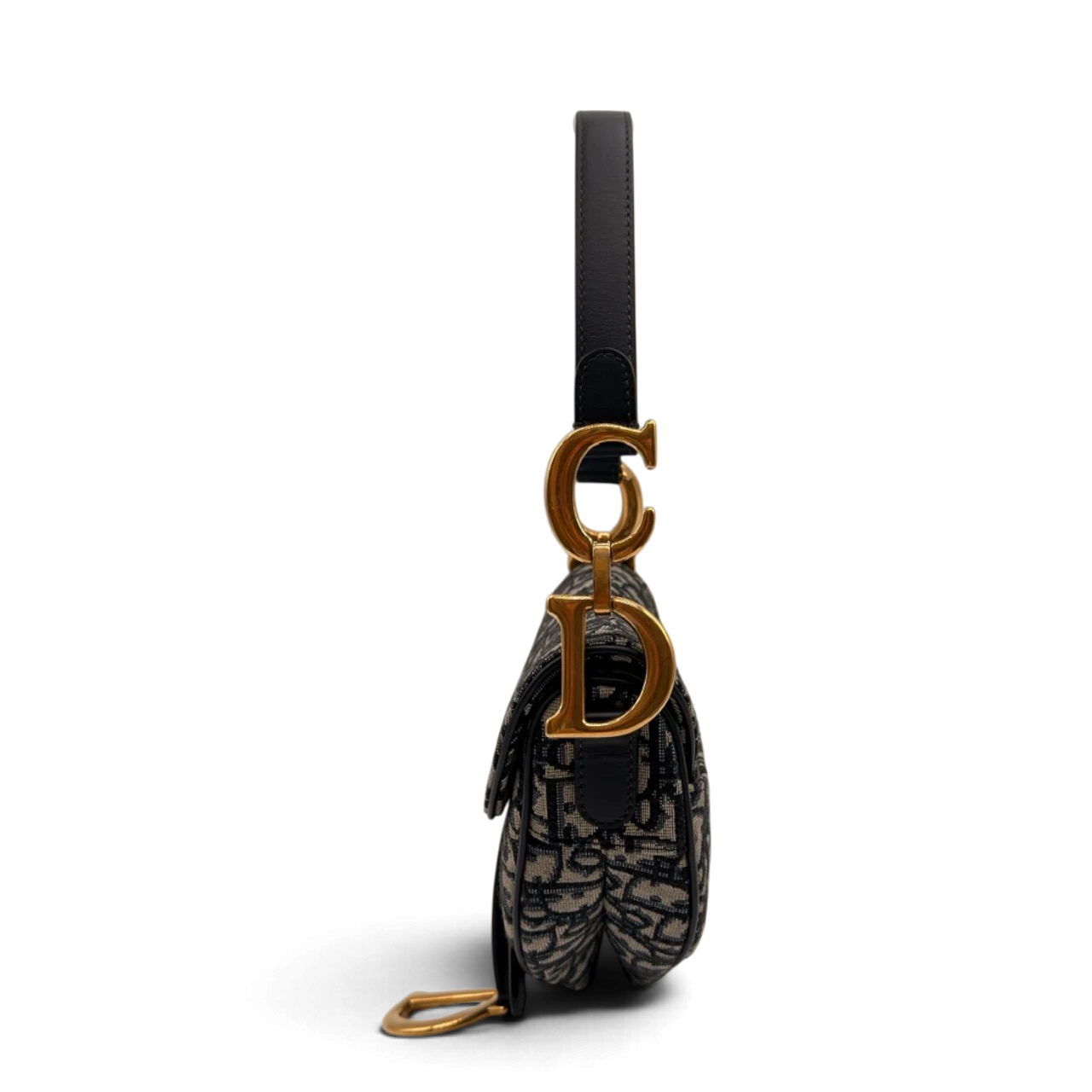 Dior Schultertasche Saddle Bag mit Schulterriemen aus Canvas blau & beige