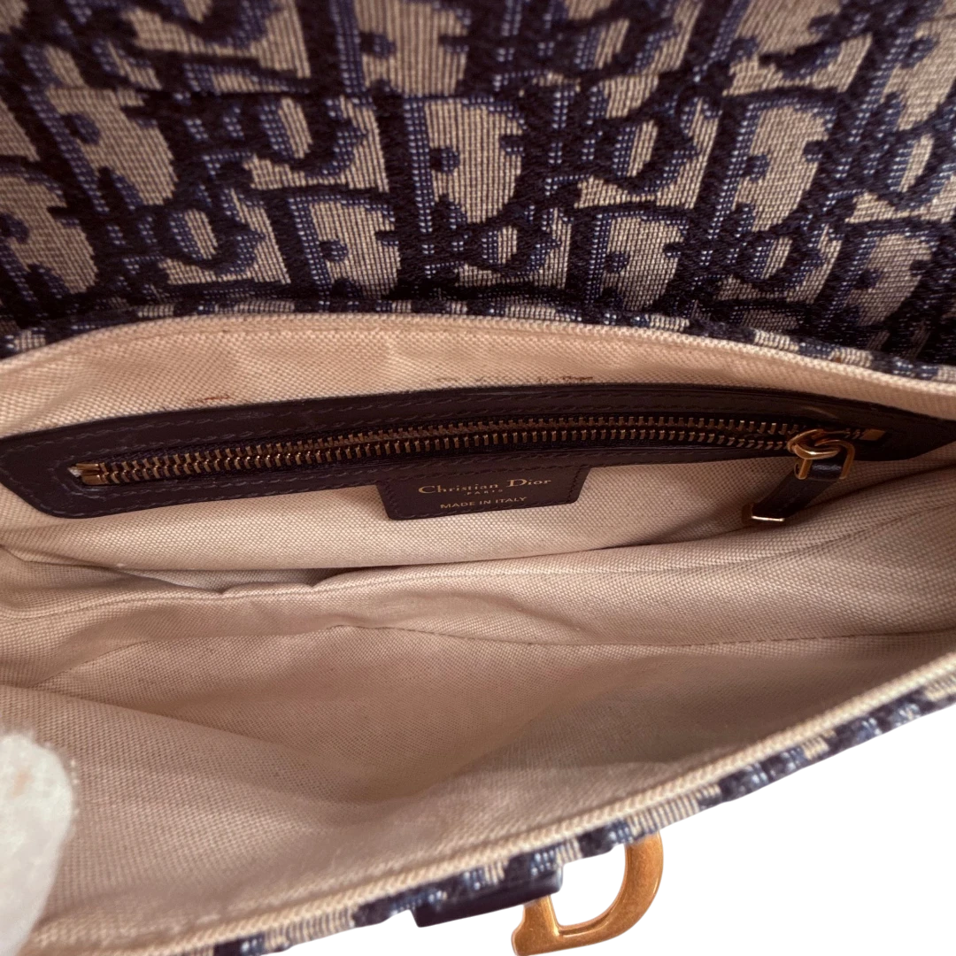 Dior Schultertasche Saddle bag Oblique Jacquard