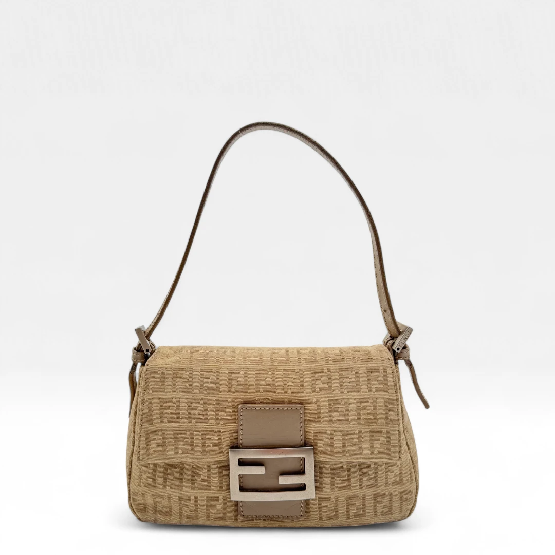 Fendi Handtasche Mini Mamma Baguette khaki & beige