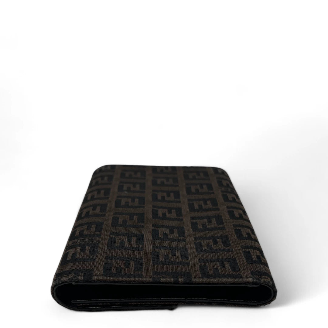 Fendi Geldbeutel Zucca braune Lederdetails monogram braun