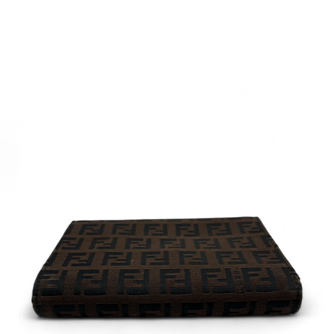 Fendi Geldbeutel Zucca braune Lederdetails monogram braun