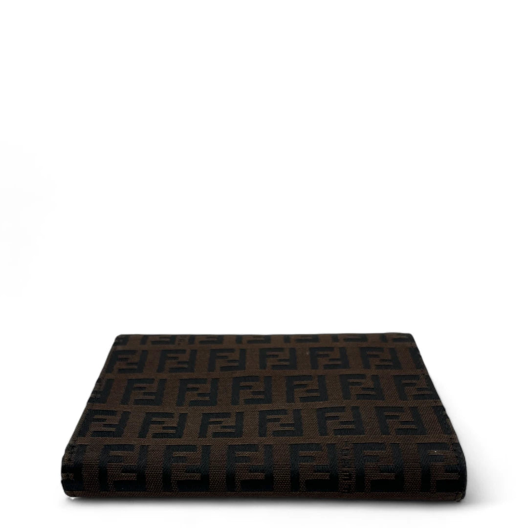 Fendi Geldbeutel Zucca braune Lederdetails monogram braun