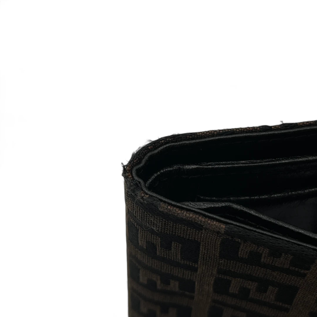 Fendi Geldbeutel Zucca braune Lederdetails monogram braun