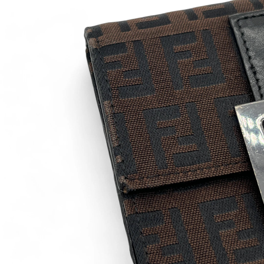 Fendi Geldbeutel Zucca braune Lederdetails monogram braun