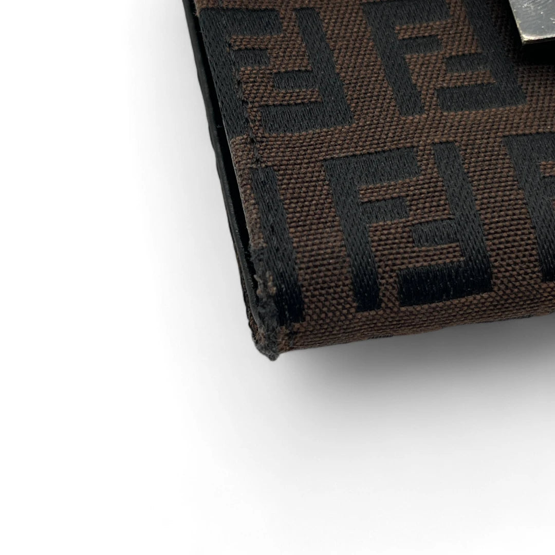 Fendi Geldbeutel Zucca braune Lederdetails monogram braun