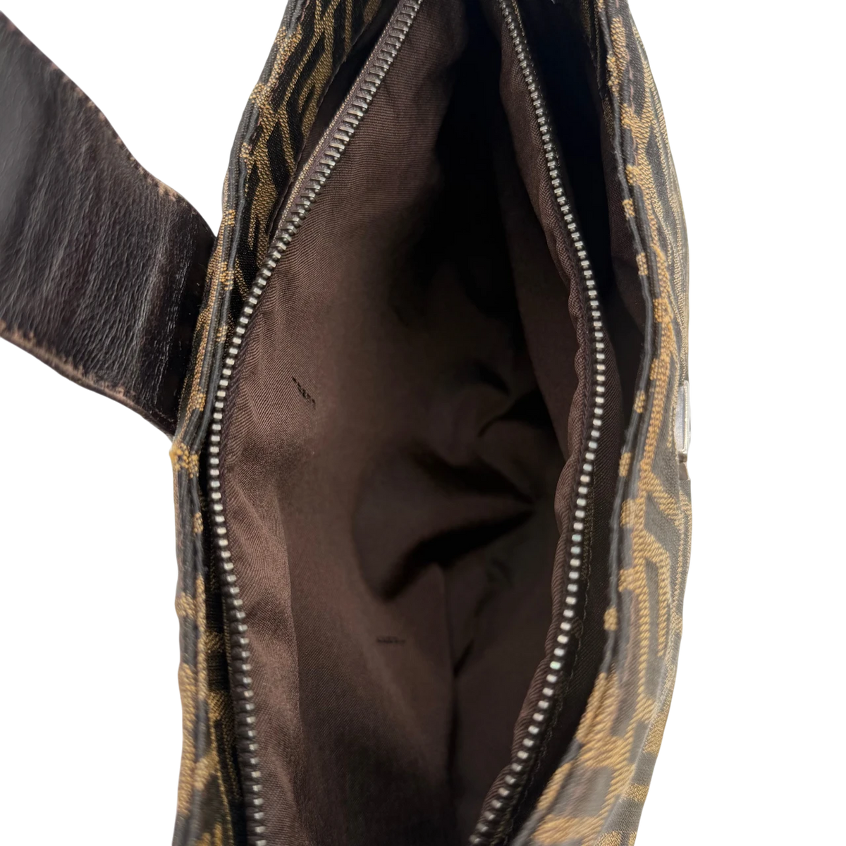 Fendi Schultertasche Hobo Zucca braun – Innenansicht