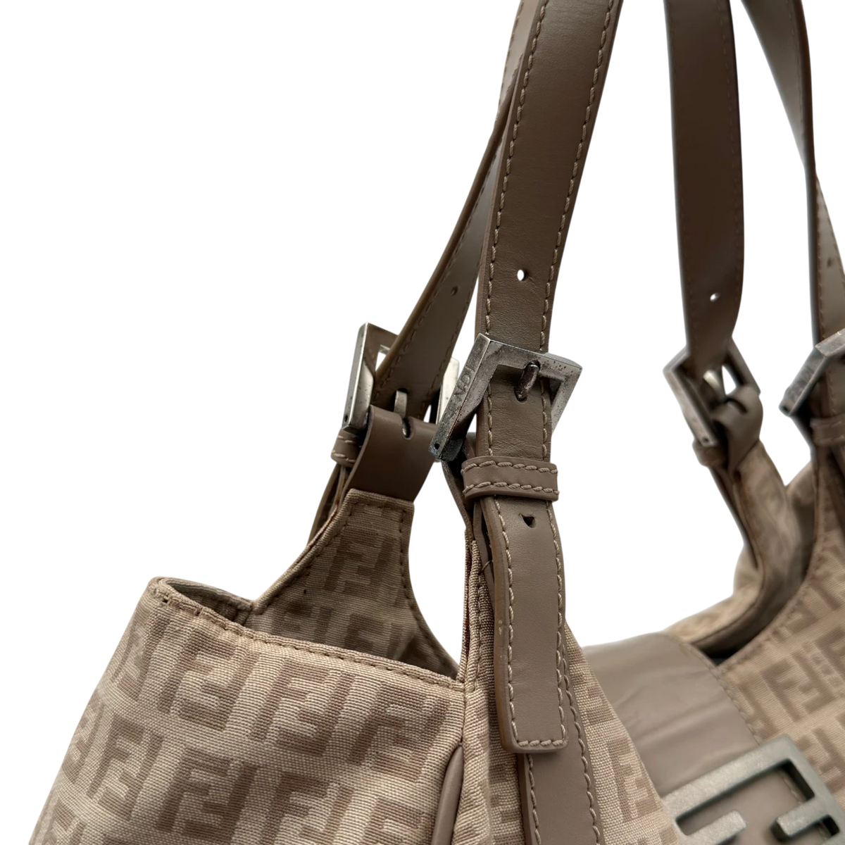 Fendi Schultertasche Zucchino Hobo beige