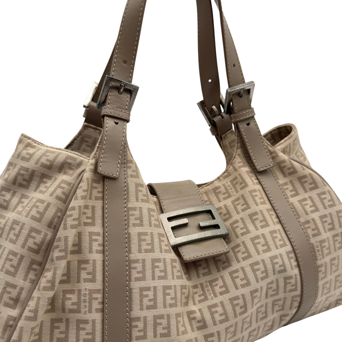 Fendi Schultertasche Zucchino Hobo beige