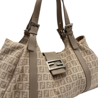 Fendi Schultertasche Zucchino Hobo beige