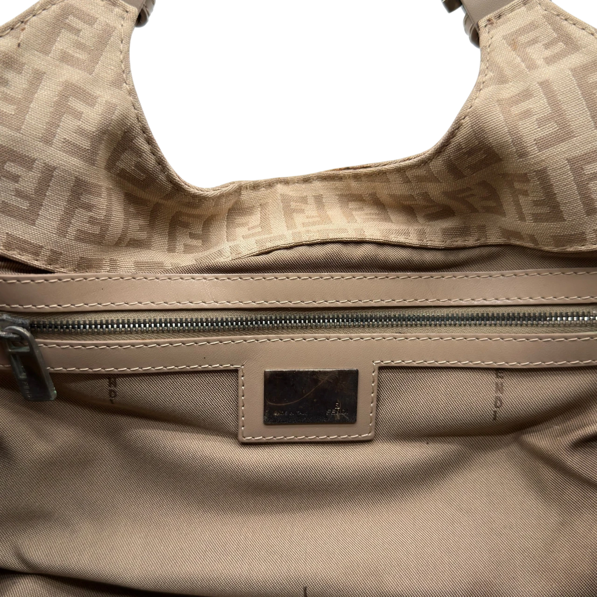 Fendi Schultertasche Zucchino Hobo beige