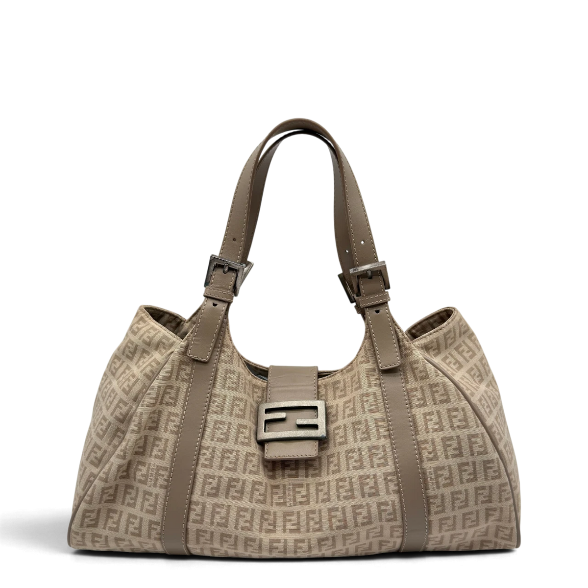 Fendi Schultertasche Zucchino Hobo beige