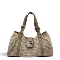 Fendi Schultertasche Zucchino Hobo beige