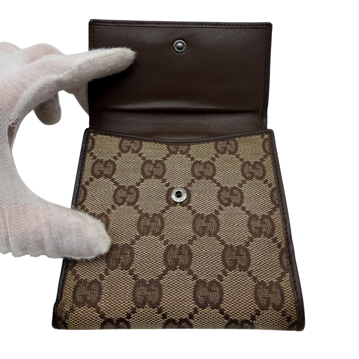 Gucci Geldbeutel Bifold monogram beige – Innenansicht