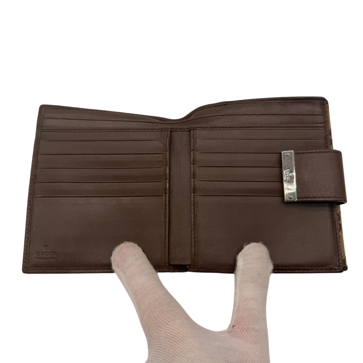 Gucci Geldbeutel Bifold monogram beige – Innenansicht