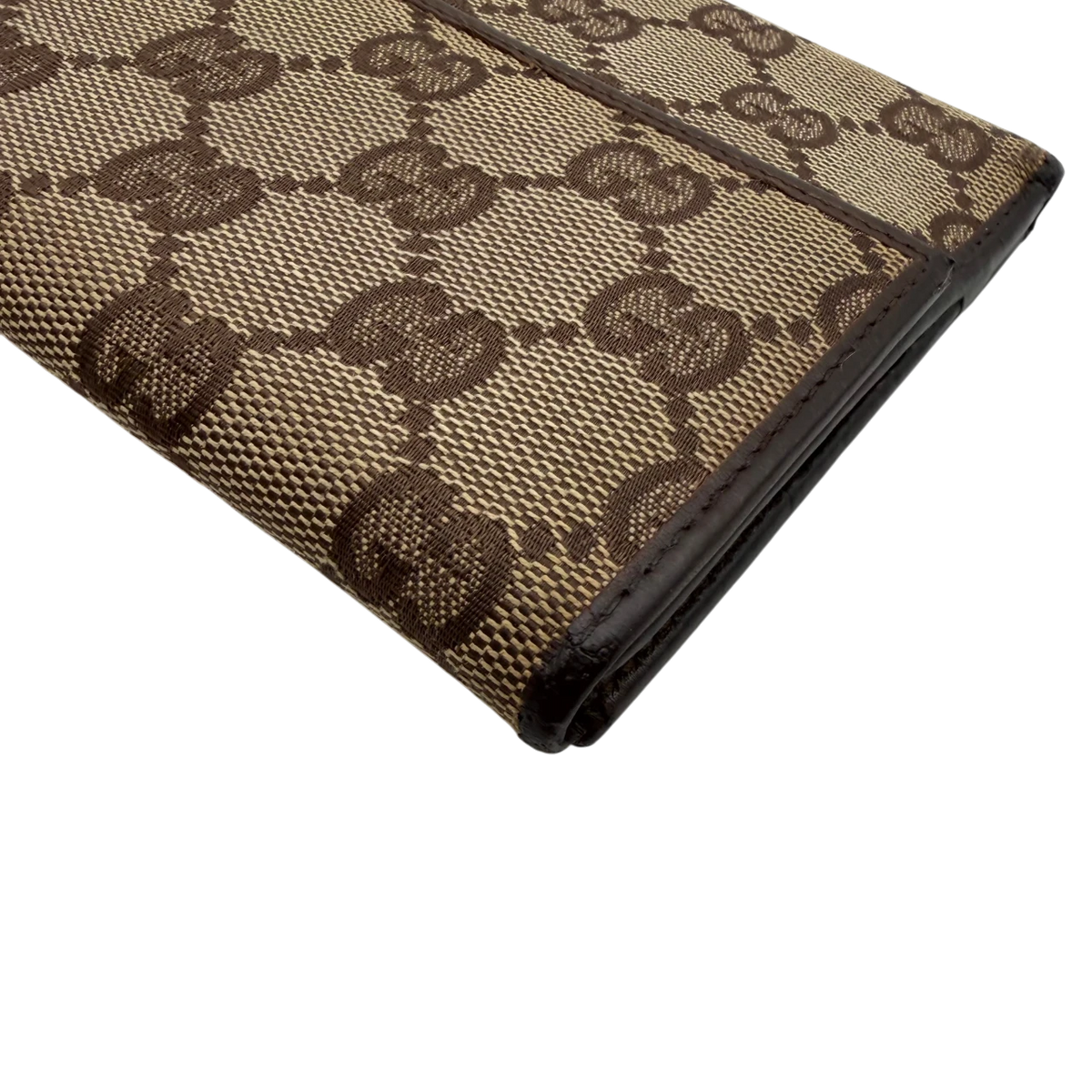 Gucci Geldbeutel Bifold monogram beige – Ecken im Detail