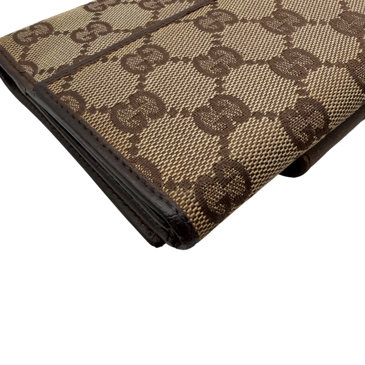 Gucci Geldbeutel Bifold monogram beige – Ecken im Detail