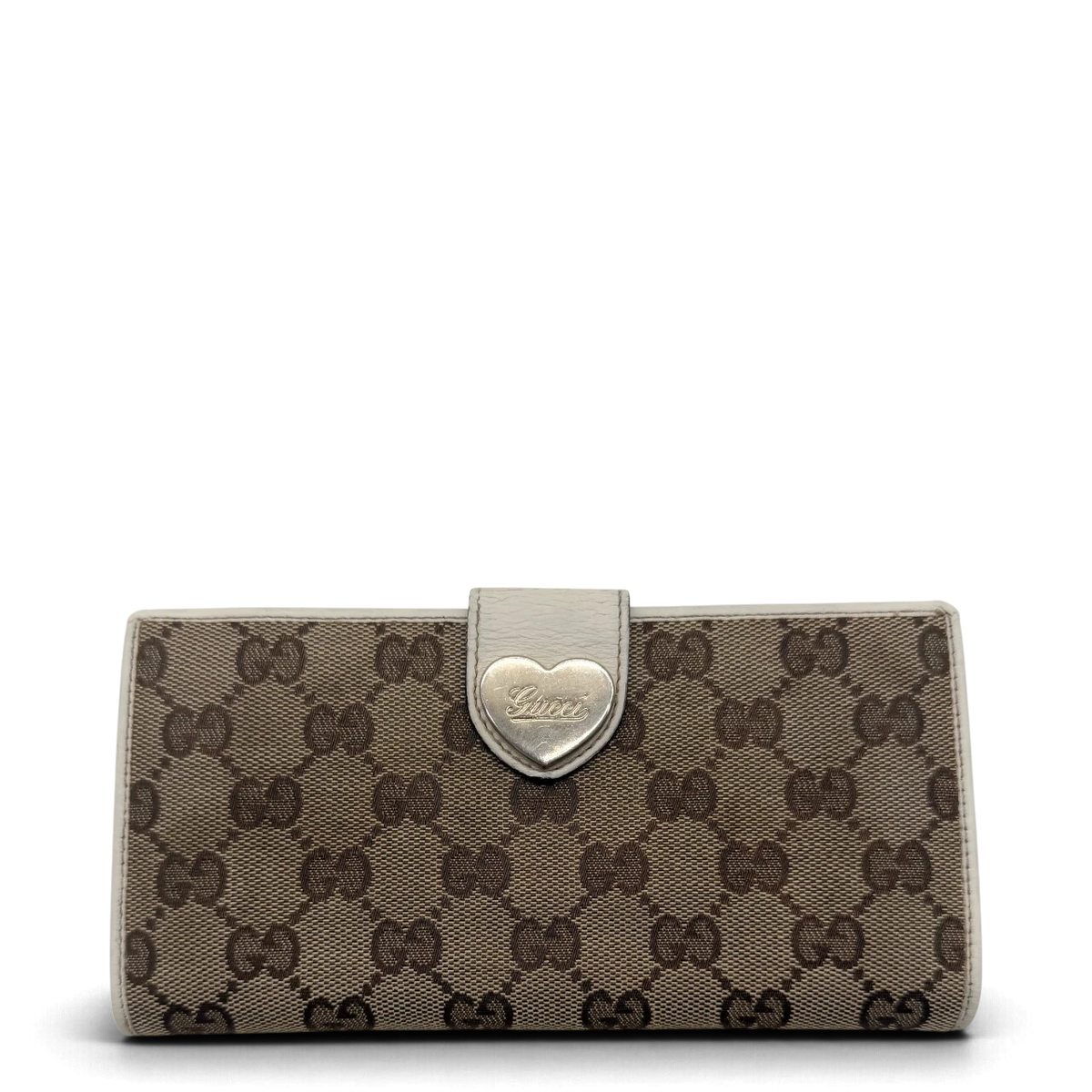Gucci Geldbeutel Heart länglich monogram beige – Gesamtansicht