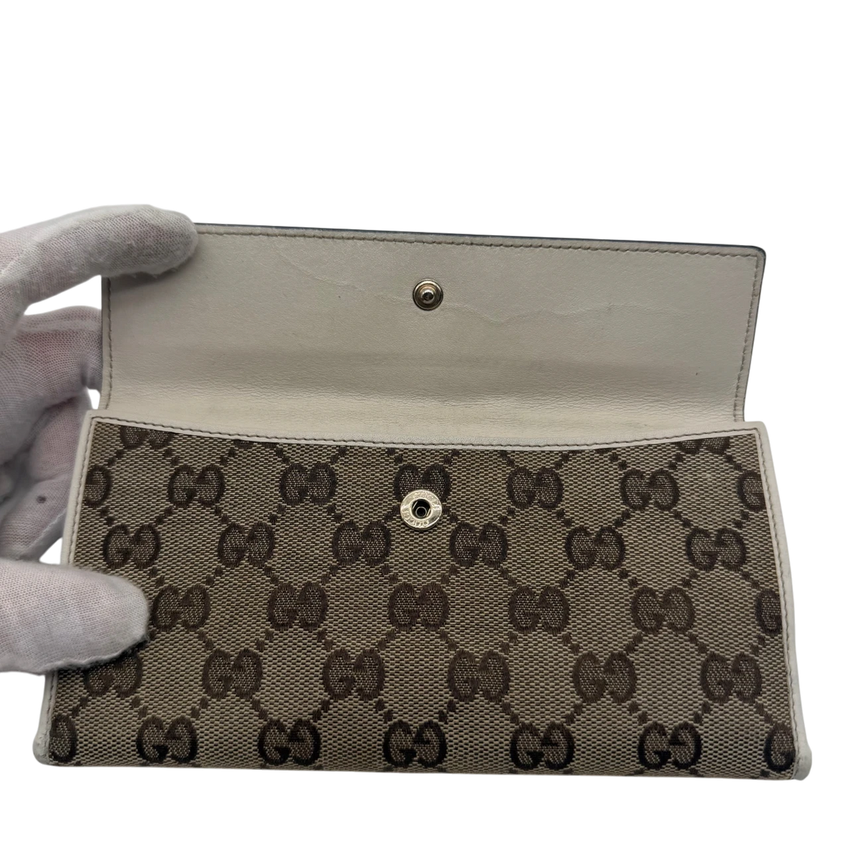 Gucci Geldbeutel Heart länglich monogram beige – Innenansicht