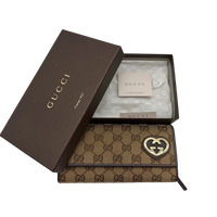 Gucci Geldbeutel Lovely Heart länglich monogram beige – mit Originalbox