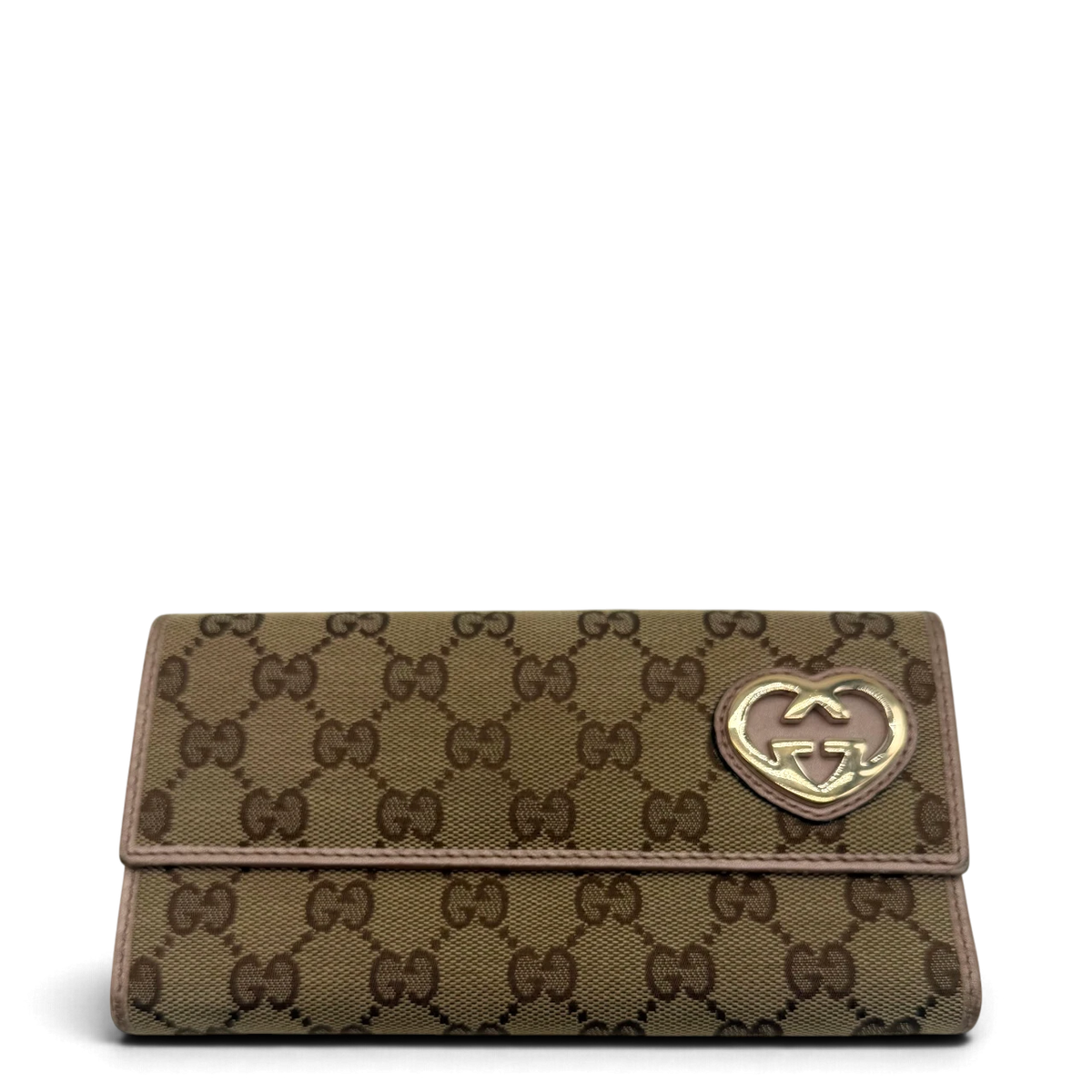 Gucci Geldbeutel Lovely Heart länglich monogram beige – Gesamtansicht