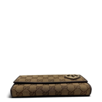 Gucci Geldbeutel Lovely Heart länglich monogram beige – Logo im Detail