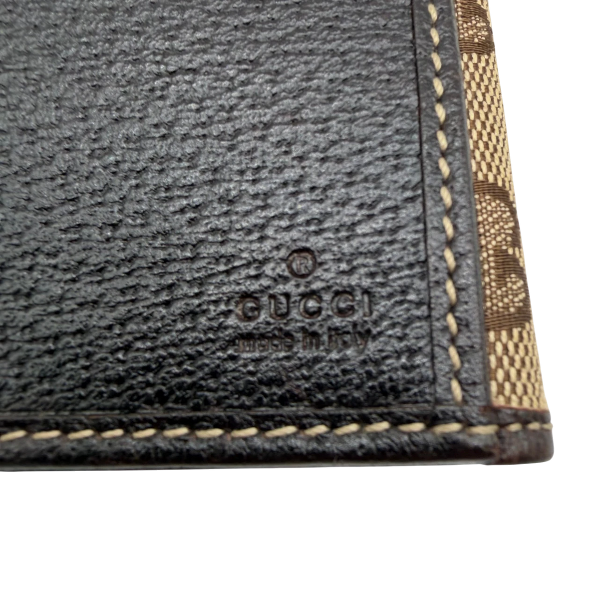 Gucci Geldbeutel Princy monogram beige – Prägung im Detail